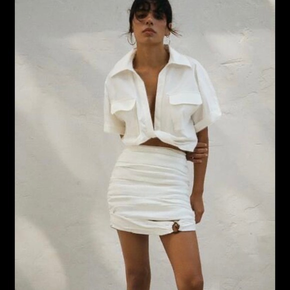 NWT ZARA RUCHED MINI SKIRT‎ Size Small Medium 3354/660/712 Bloggers Favorite - Picture 6 of 14